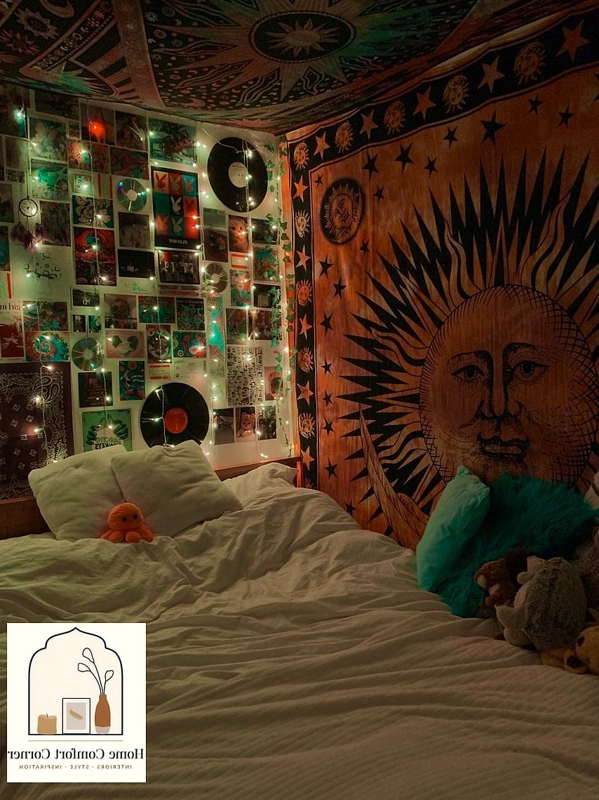 14 Indie Room Decor Inspiration Boards You'll Want to Copy 3 Fairy Lights and String Light Layering