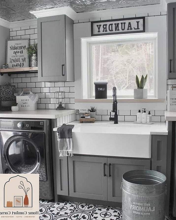 12 Laundry Room Decor Photos That Will Inspire Your Next Project 4 A Farmhouse Sink for Hand-Washing