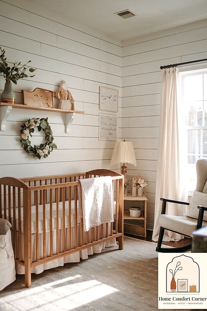 Farmhouse-Style Nursery From a Plain Starter Room