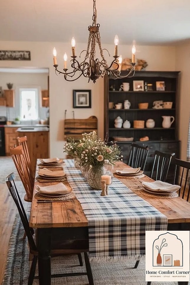 22 Country Farmhouse Decor Ideas to Upgrade Your Home This Weekend 13 Farmhouse Style Dining Table