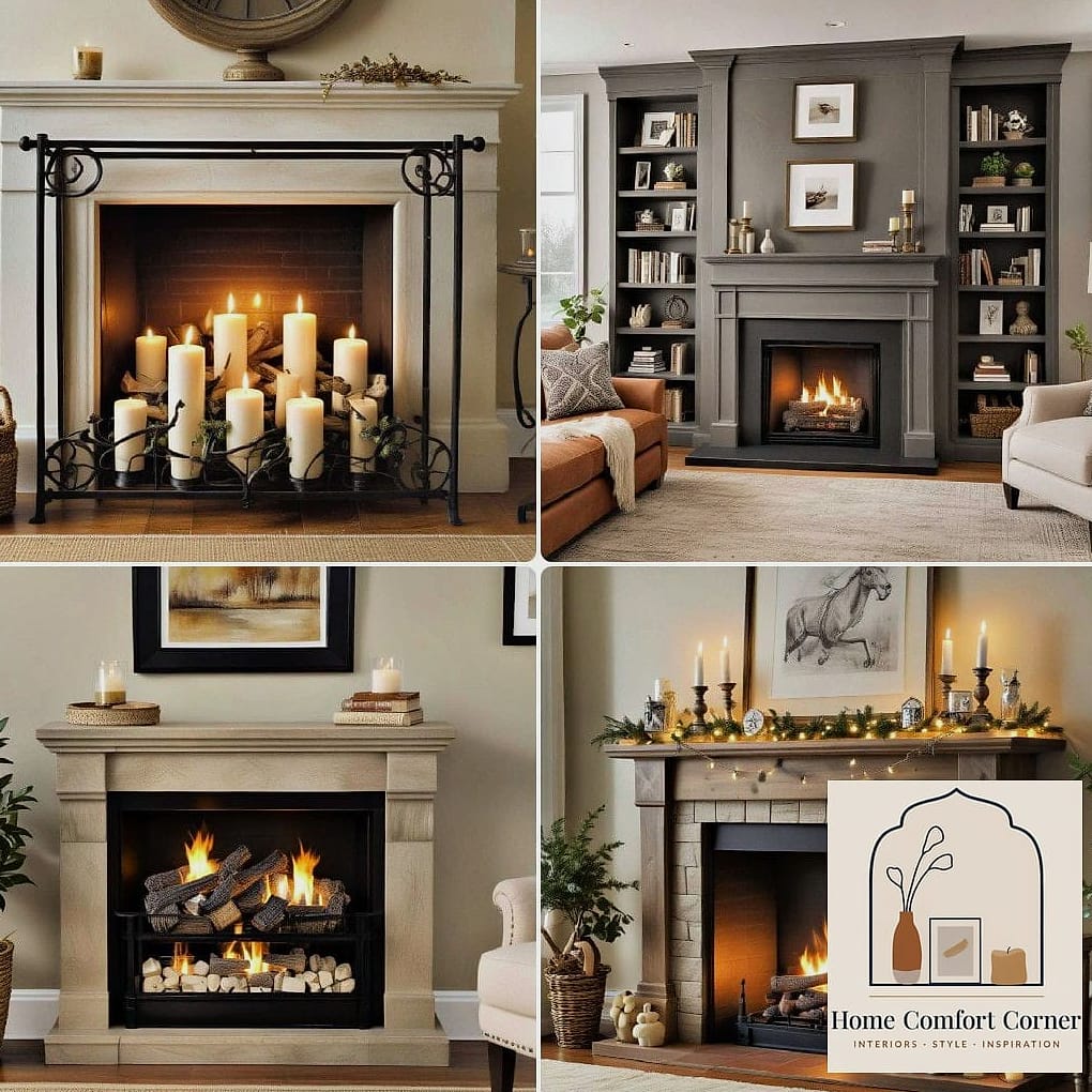 A Faux Fireplace Mantel for Instant Coziness