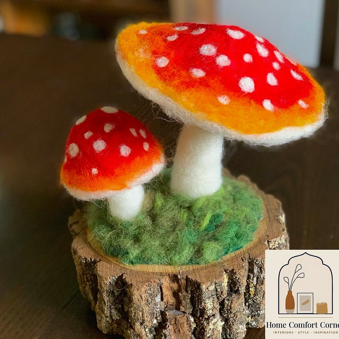 Felted Wool Mushroom Ornaments