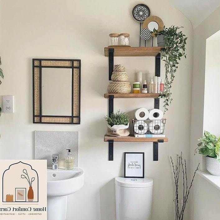 Floating Shelf with Rotating Decor