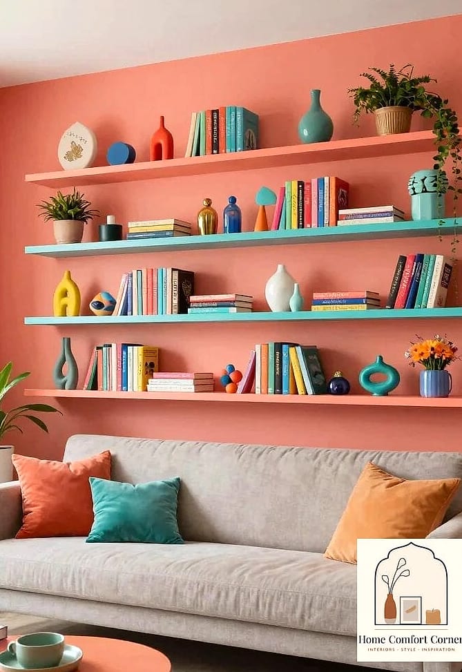 Floating Shelves Made from Wood Crates