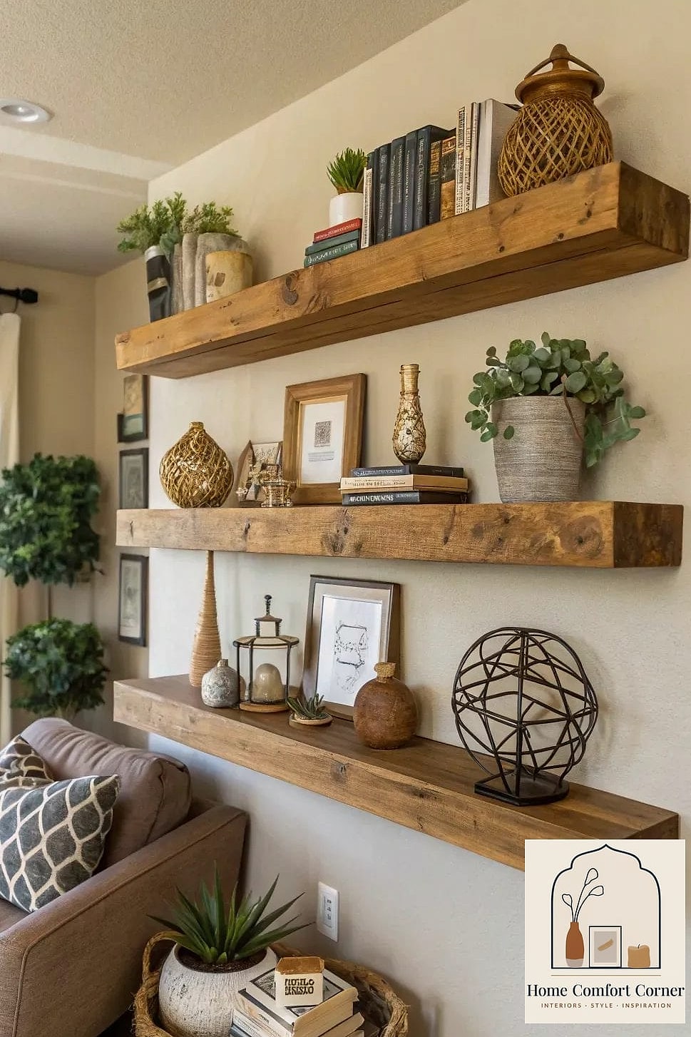 Floating Shelves Above the Bed