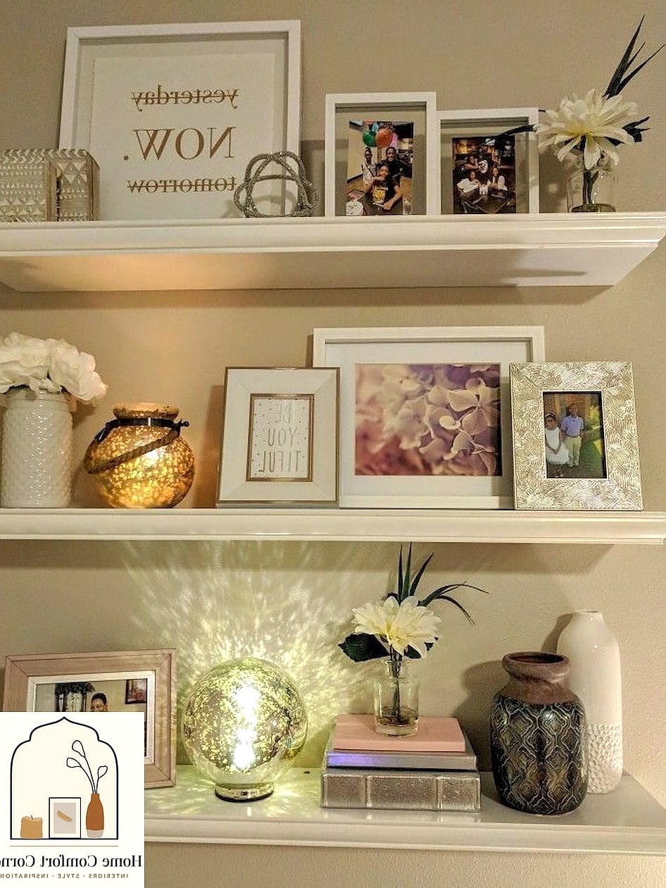 Floating Shelves Styled Like a Boutique