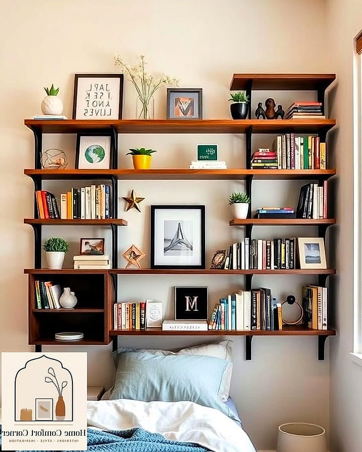 15 Student Room Decor Ideas Inspiration Boards You'll Want to Copy 6 Floating Shelves Above the Desk