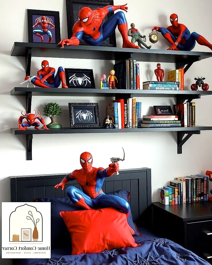 Floating Shelves Styled Like Rooftops