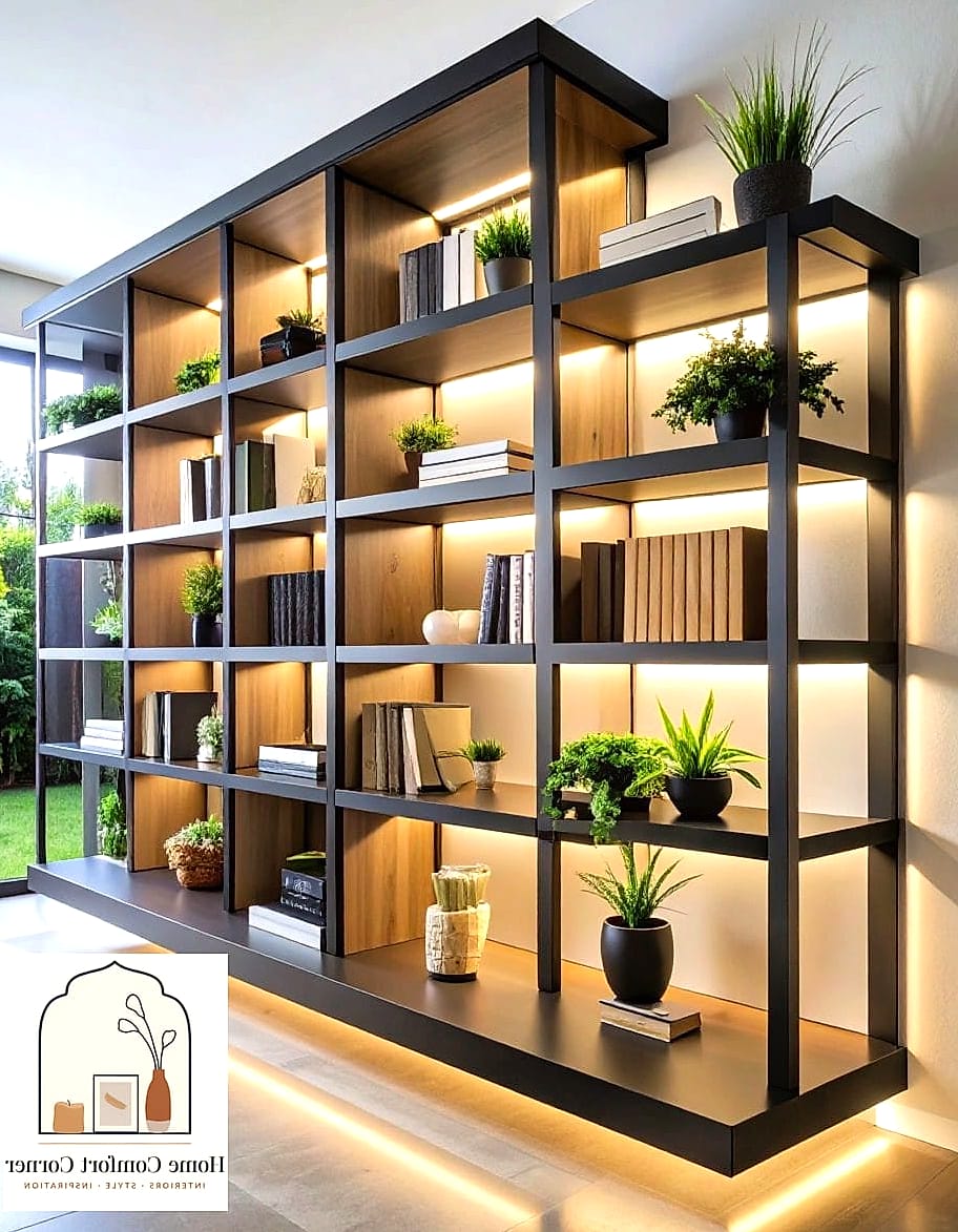 Floating Shelves Instead of a Bulky Media Console