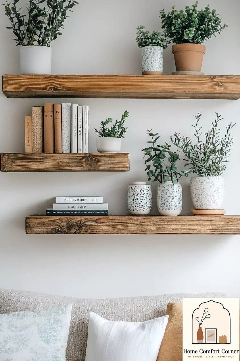 Floating Shelves for Vertical Storage