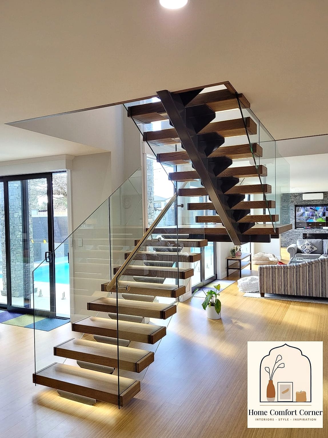 Floating Staircases with Open Risers
