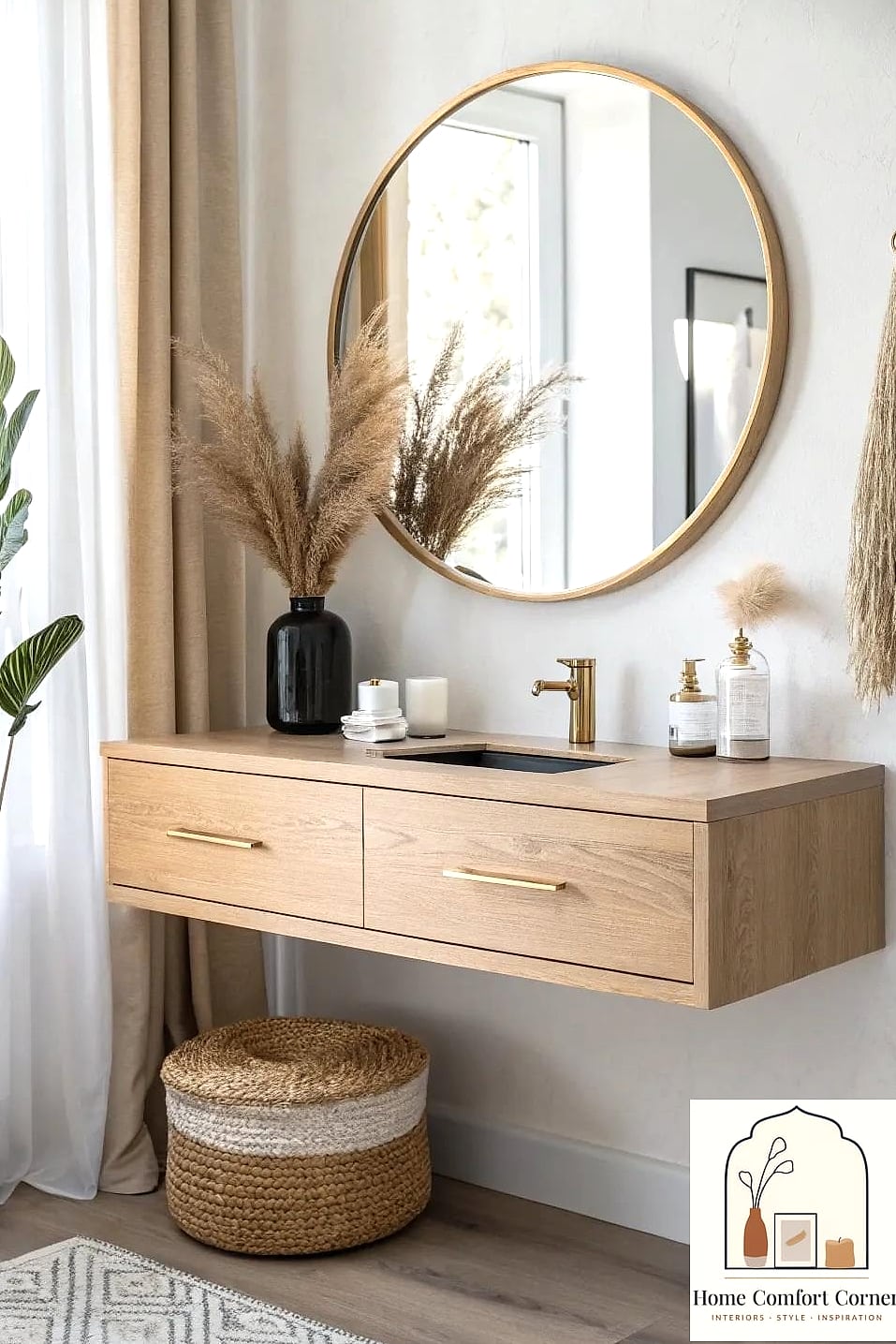 A Floating Vanity With Under-Lighting