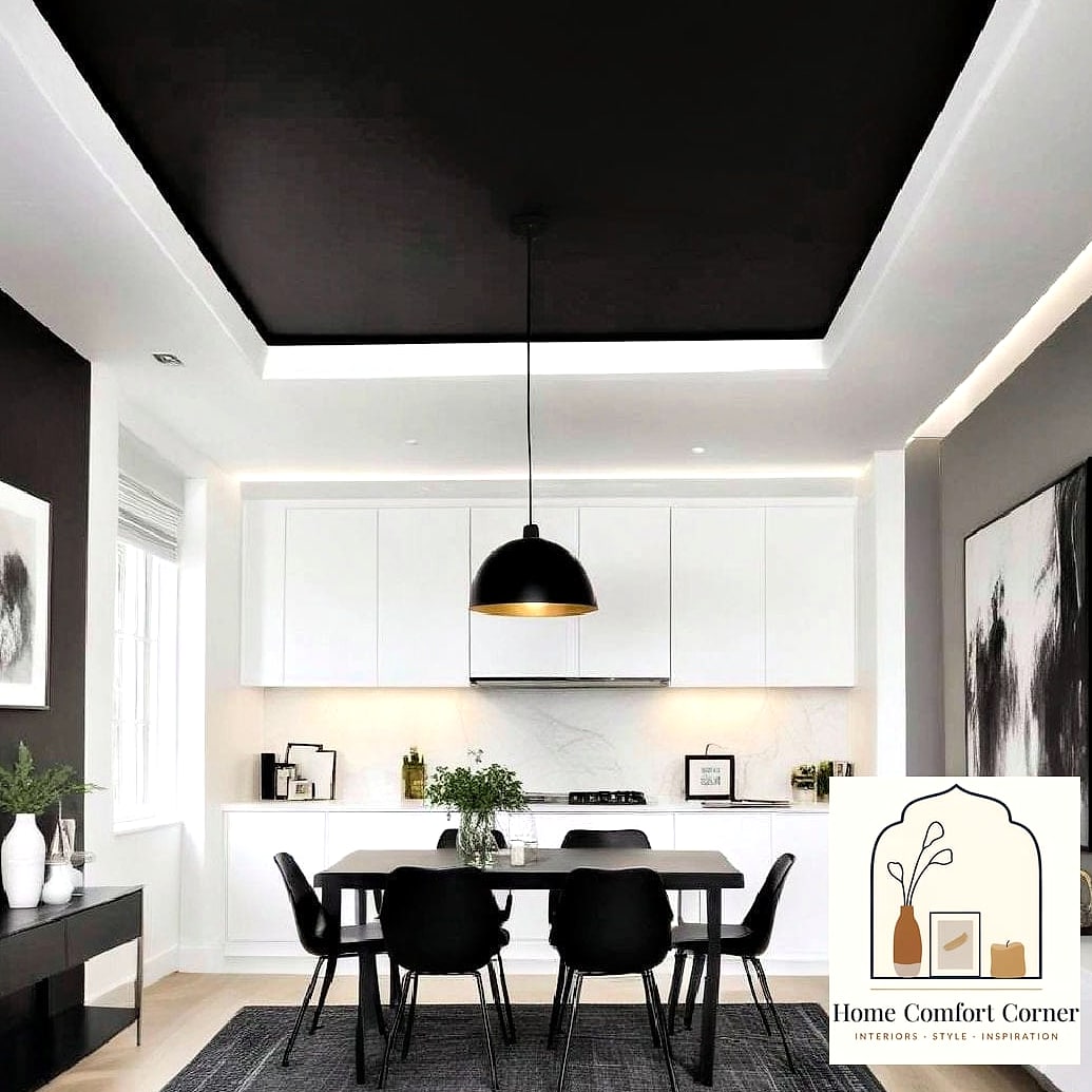 Floor-to-Ceiling Black Built-In Shelving