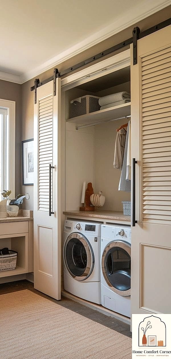 Fold-Down Ironing Board Built Into the Wall