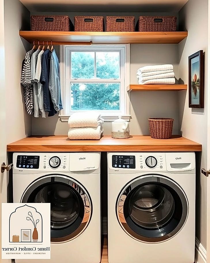 7 Laundry Room Ideas Ideas That Are Both Stylish and Practical 4 A Folding Counter Over the Machines