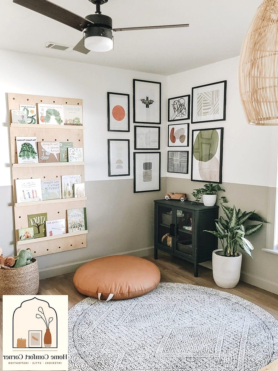 Gallery Wall of Kids' Art in Matching Frames