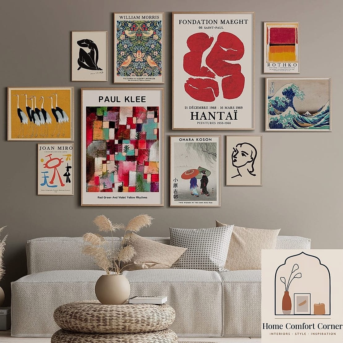 A Gallery Wall Made from Thrifted and Printed Art