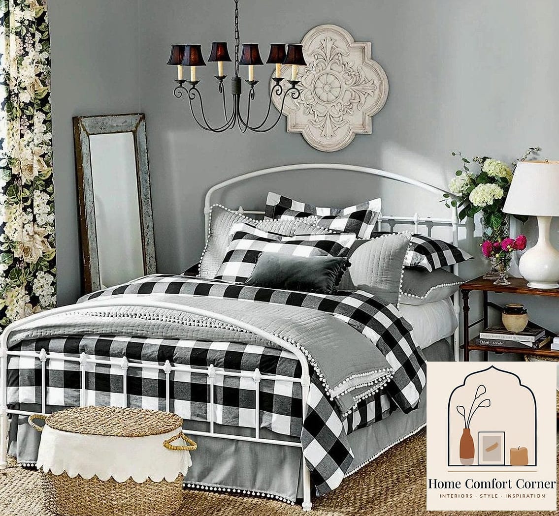 23 Black And White Room Decor Looks We're Obsessed With This Year 6 Gingham and Buffalo Check Textiles