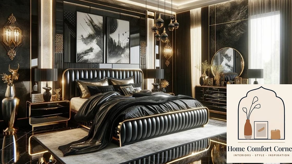 Glossy Black Accent Wall