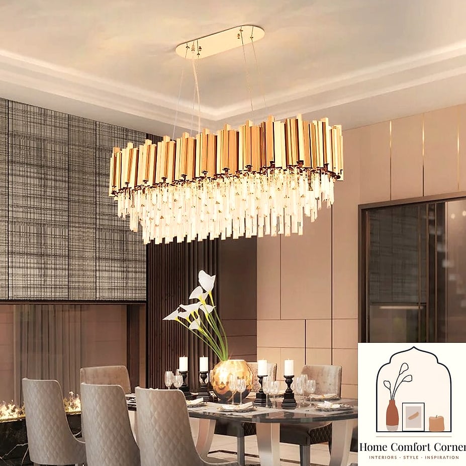 Gold Pendant Lighting Over a Kitchen Island