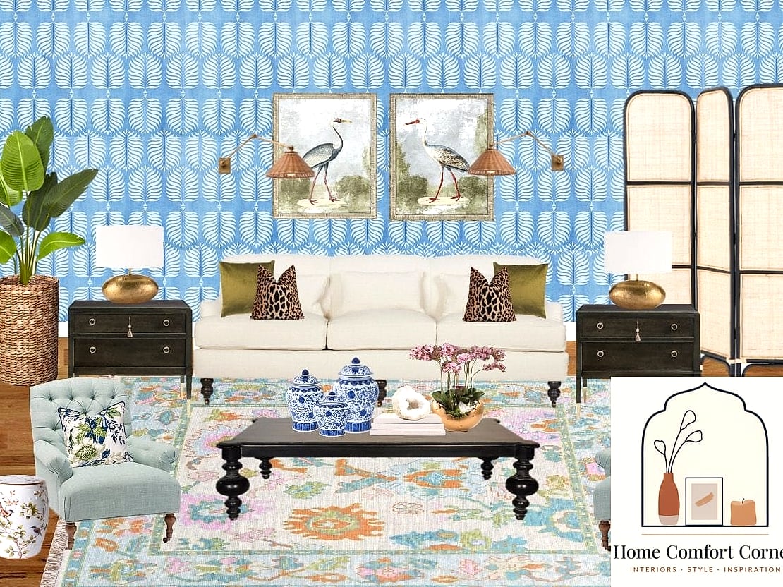 Grandmillennial Mix of Vintage and Pattern