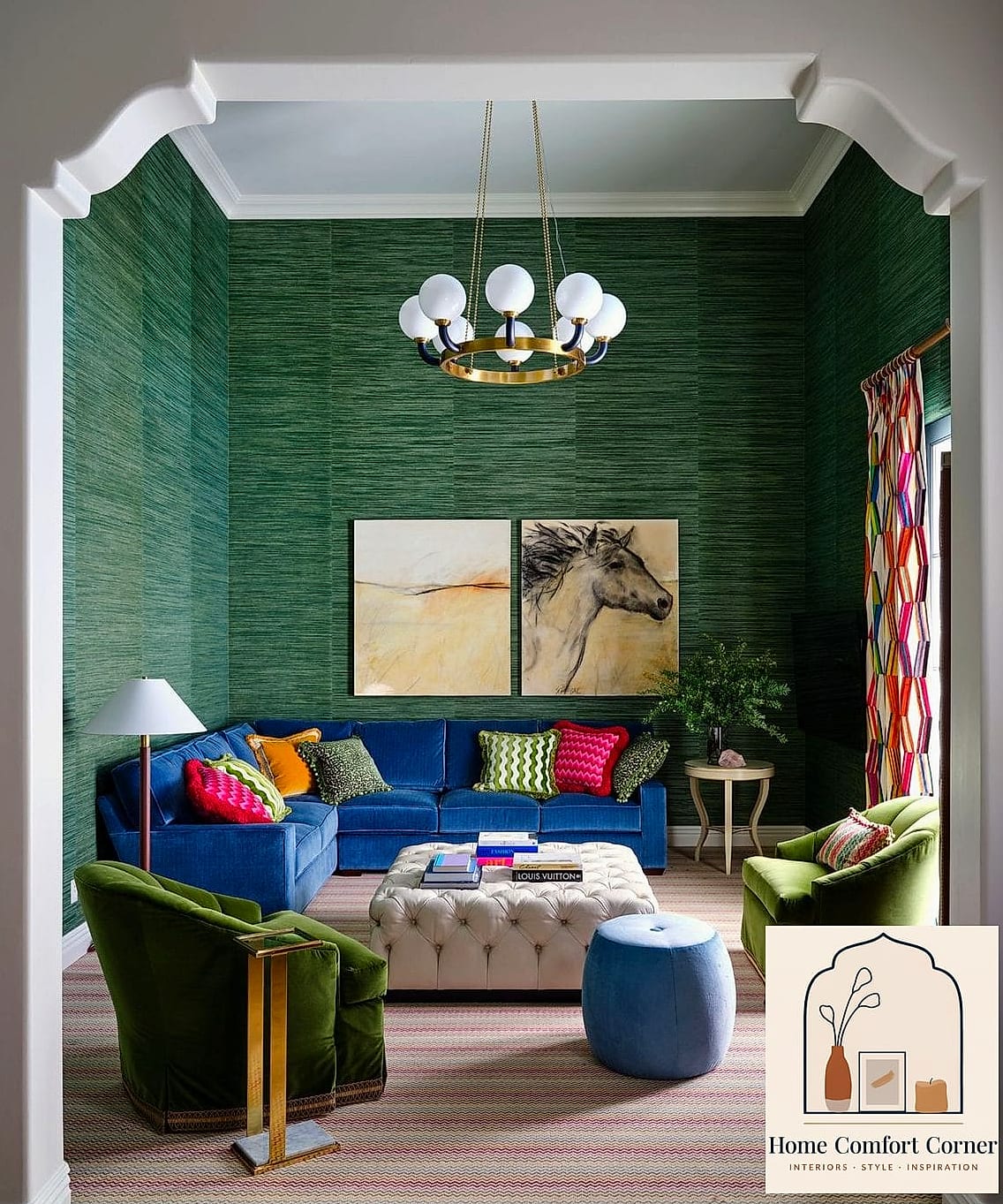 Grasscloth or Textured Wallpaper Behind Open Shelves