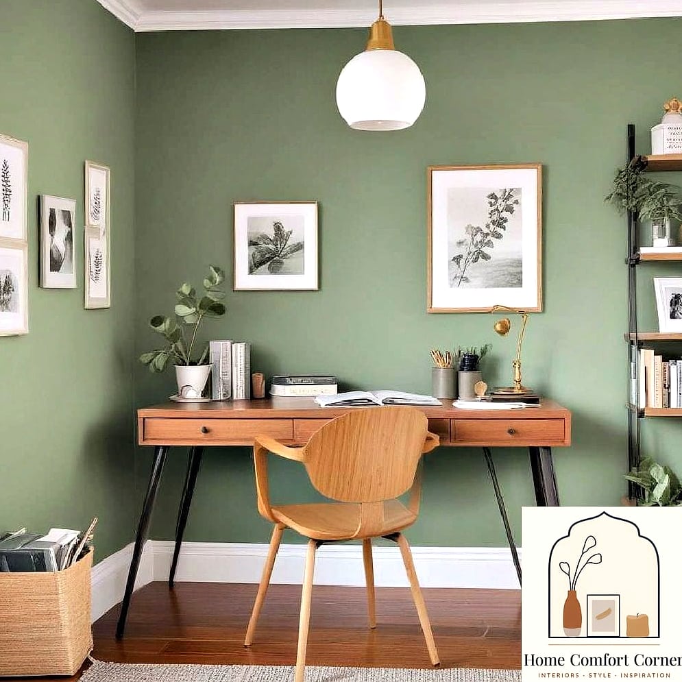 Green Botanical Wallpaper Feature Wall