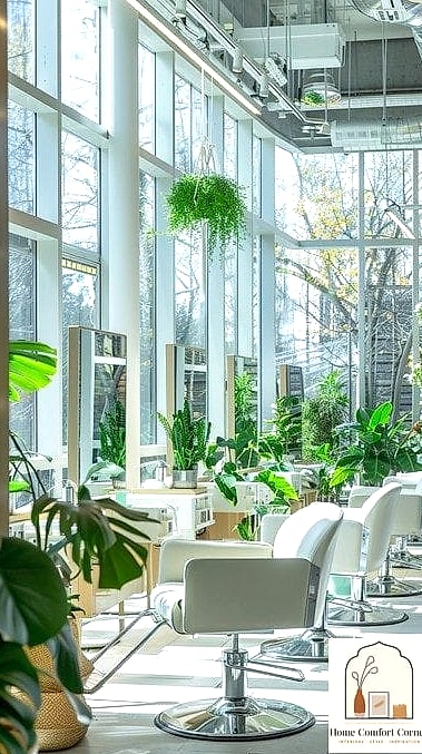 19 Salon Interior Design Ideas That Are Both Stylish and Practical 12 Greenery Throughout the Space
