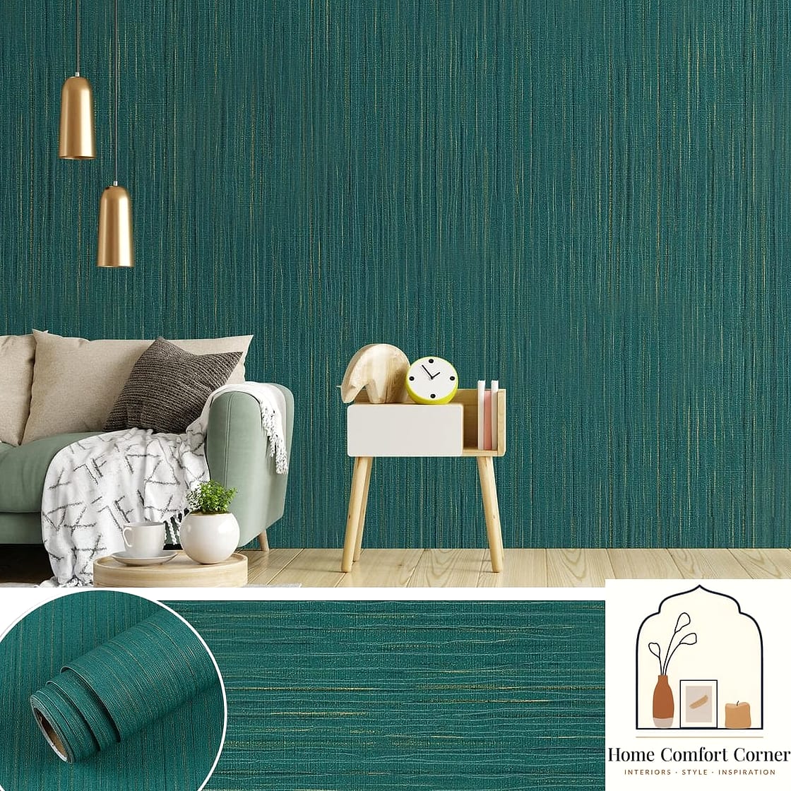 25 Green Room Decor Looks We're Obsessed With This Year 15 Green Grasscloth Wallpaper