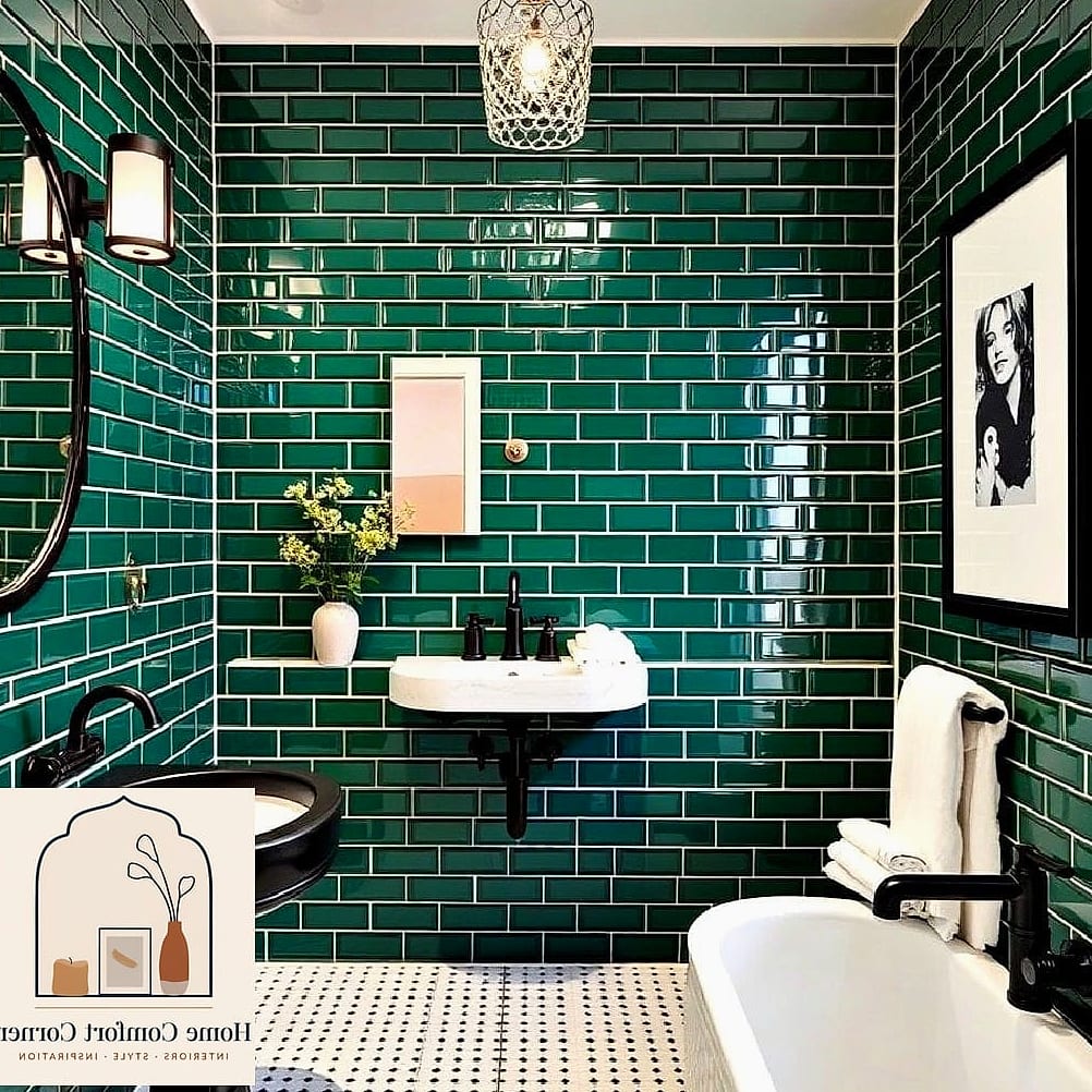 Green Subway Tile Backsplash