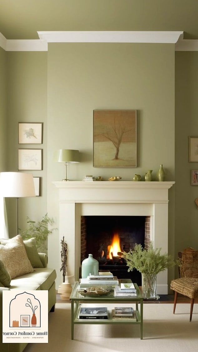 25 Green Room Decor Looks We're Obsessed With This Year 17 Green Tiled Fireplace Surround