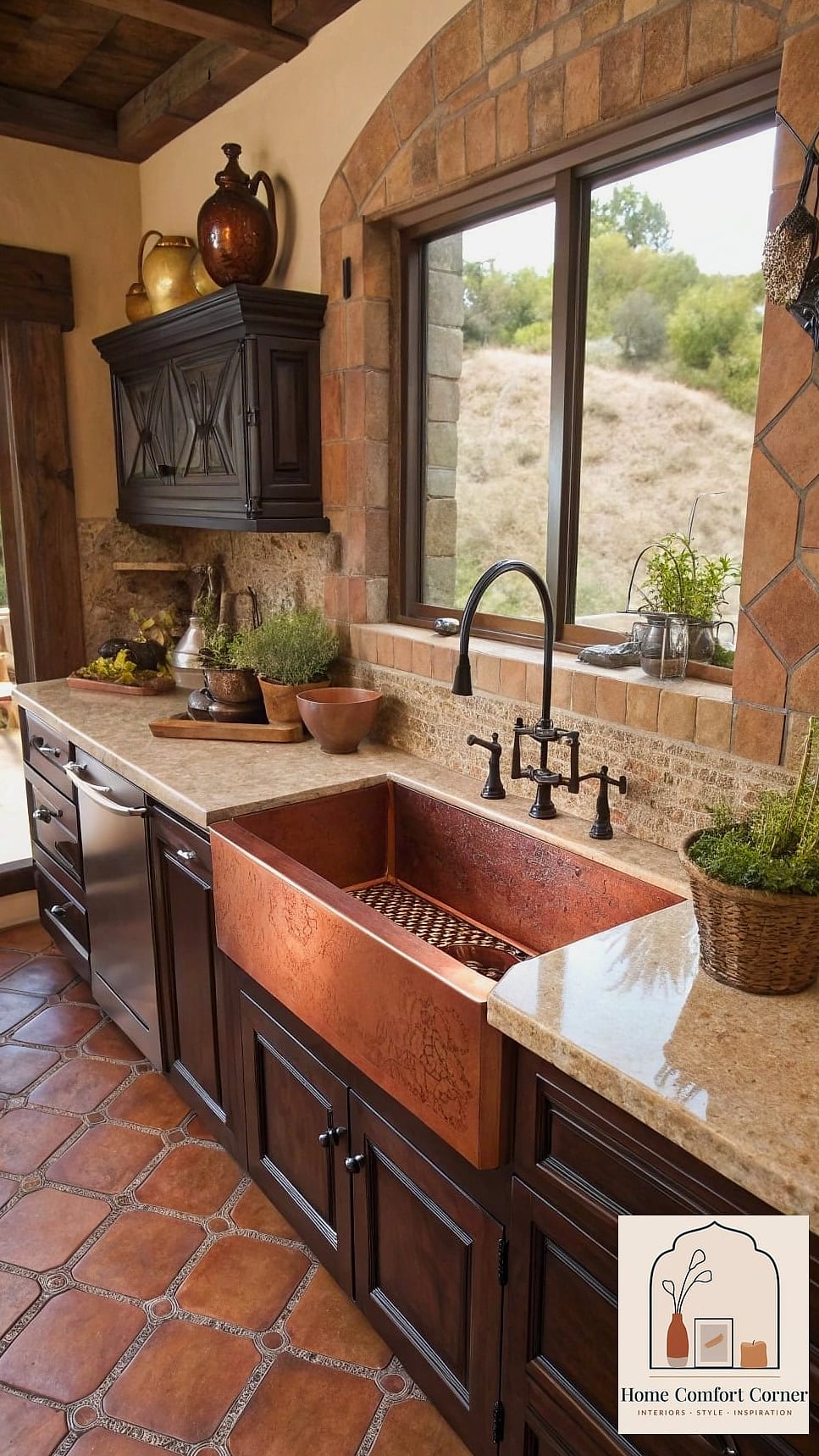 Hammered Copper Sinks and Fixtures
