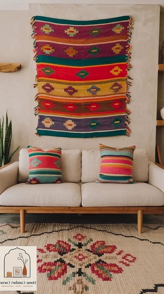 22 Mexican Home Decor Ideas That Are Both Stylish and Practical 9 Handwoven Textiles as Throw Blankets