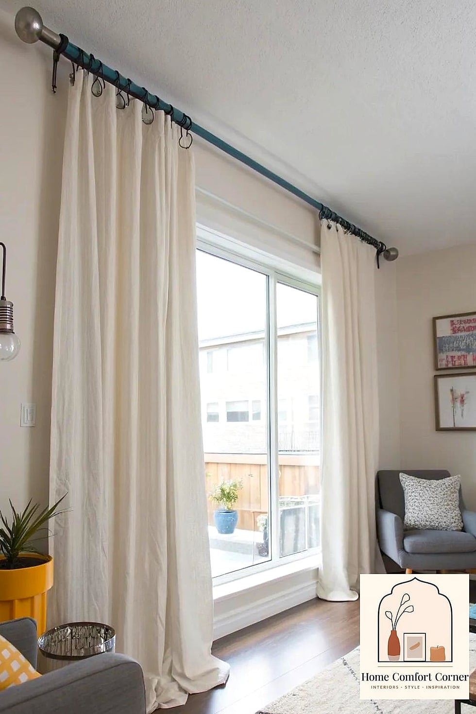 Hang Curtains Higher and Wider Than the Window