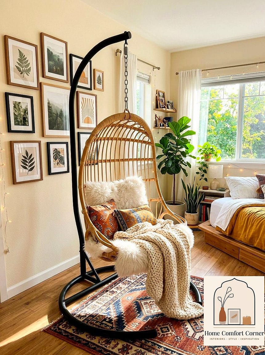 A Hanging Egg Chair as the Reading Spot