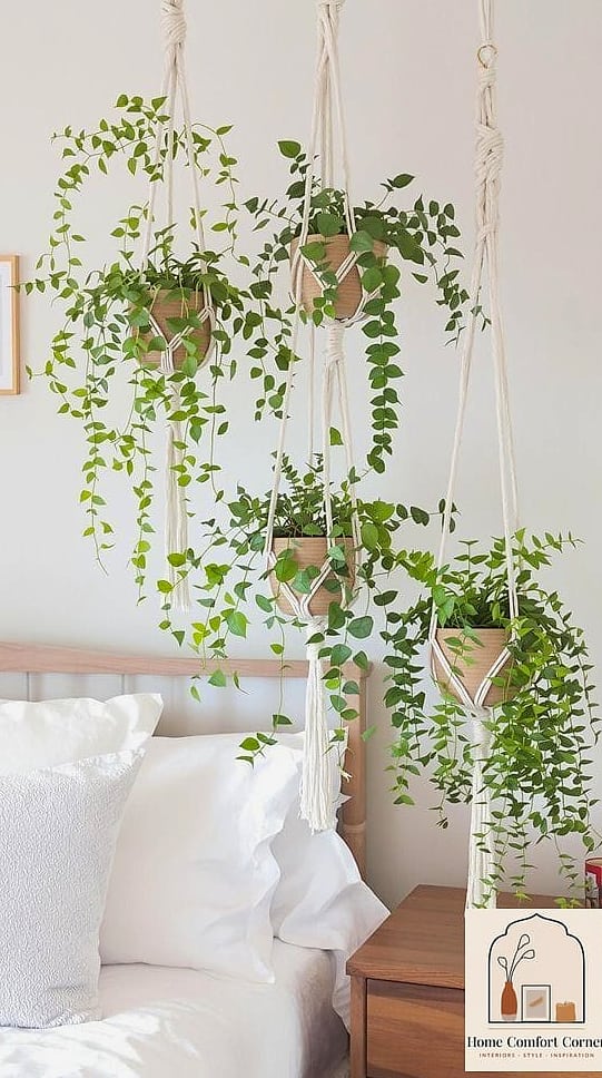 27 Creative Room Decor Ideas Ideas You Haven't Seen Before 9 Hanging Plants at Varying Heights