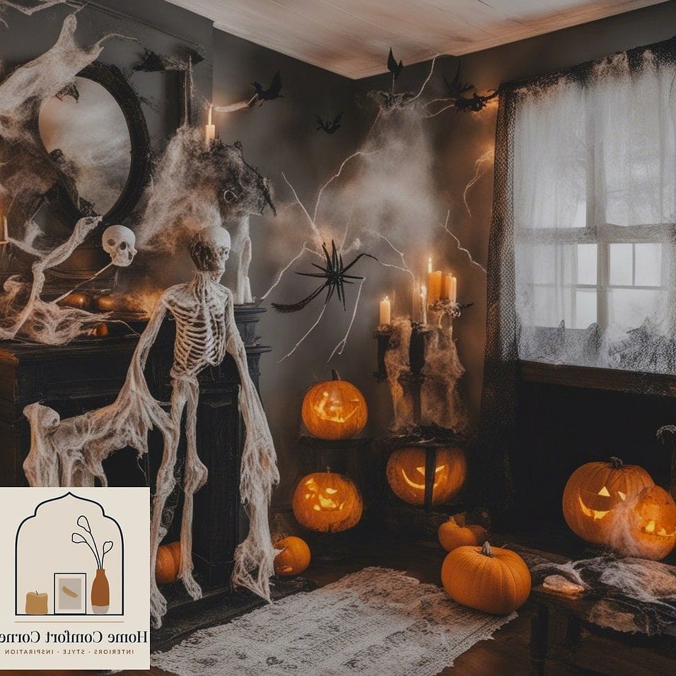 A Haunted House Silhouette Backdrop