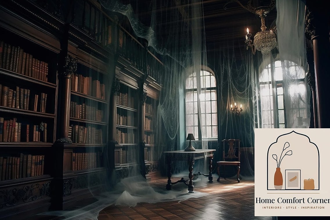 Haunted Library Bookshelf Styling