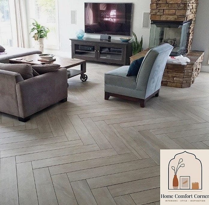 Herringbone Tile Entryway