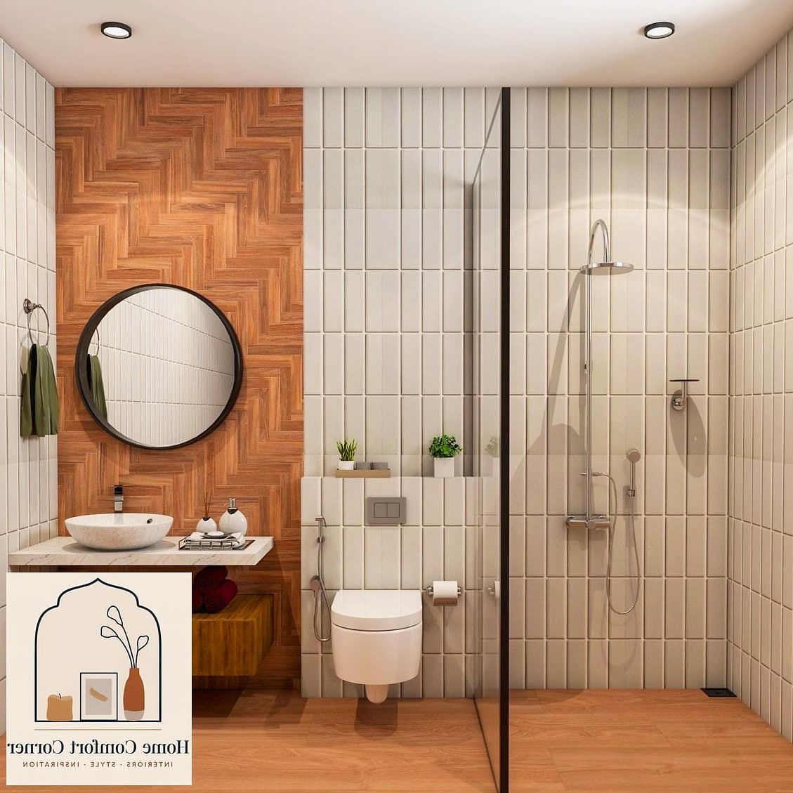 Herringbone Tile Accent Wall