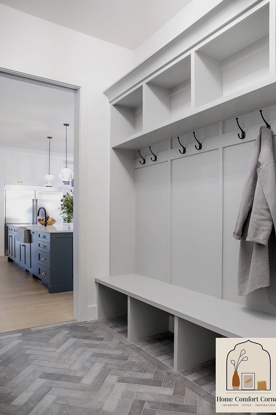 16 Mudroom Decor Photos That Will Inspire Your Next Project 3 Herringbone Tile Flooring