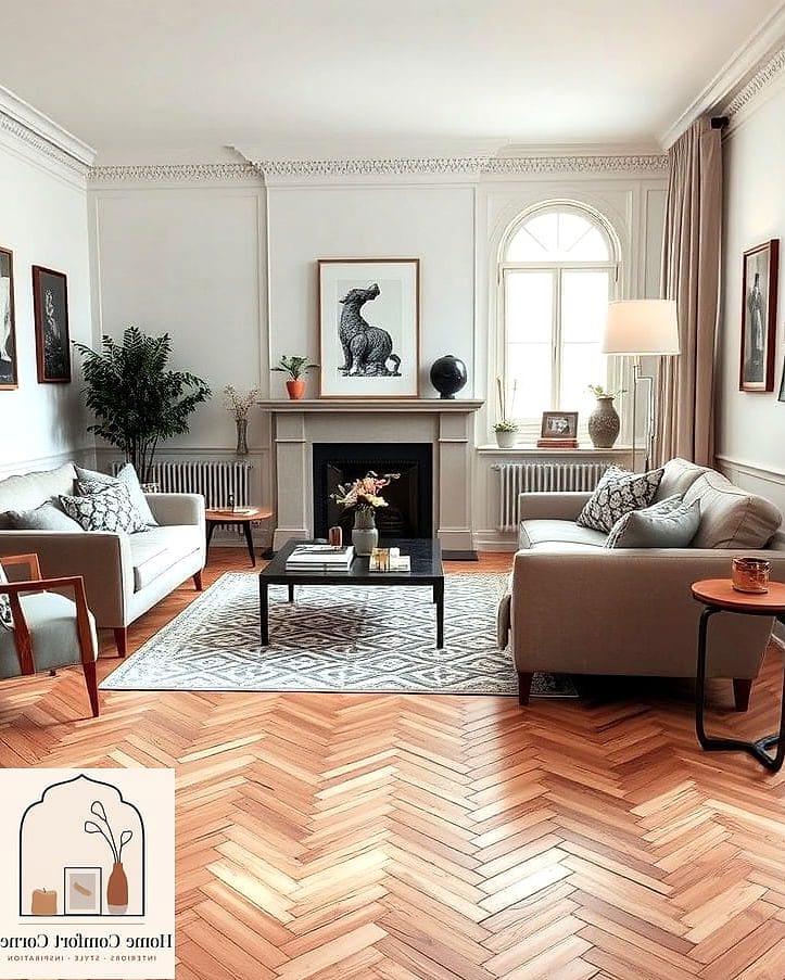 27 Classic Room Decor Ideas That Will Transform Your Space 11 Herringbone Wood Flooring