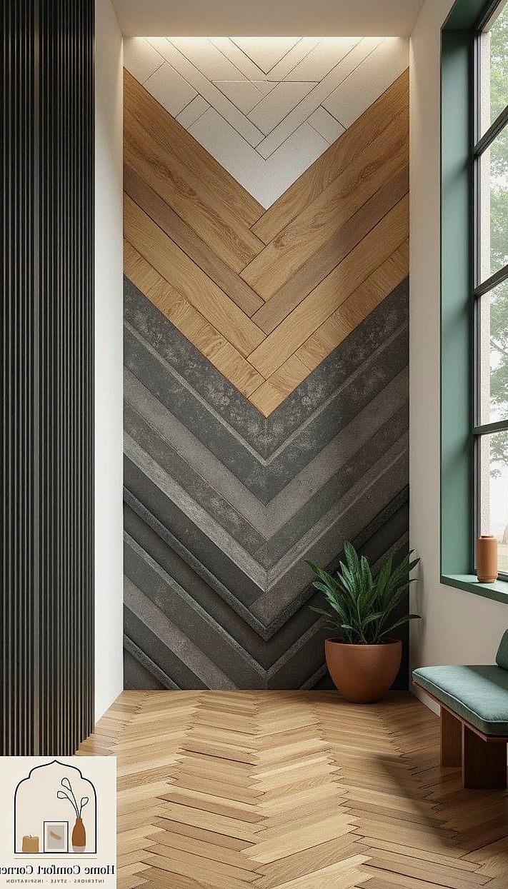 15 Interior Design Mood Board Makeovers That Look Incredibly Expensive 7 Herringbone Wood Floor Entryway