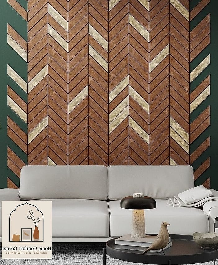Herringbone Wood Flooring in a Single Room