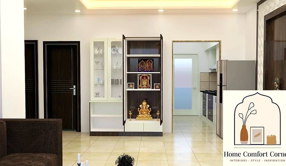 Hidden Pooja Cabinet in Living Room