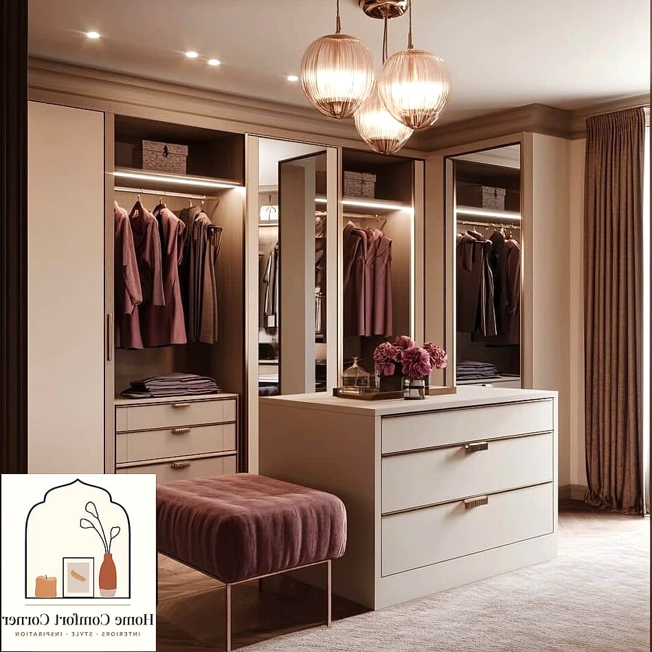 Hidden Storage Behind Mirrored Doors