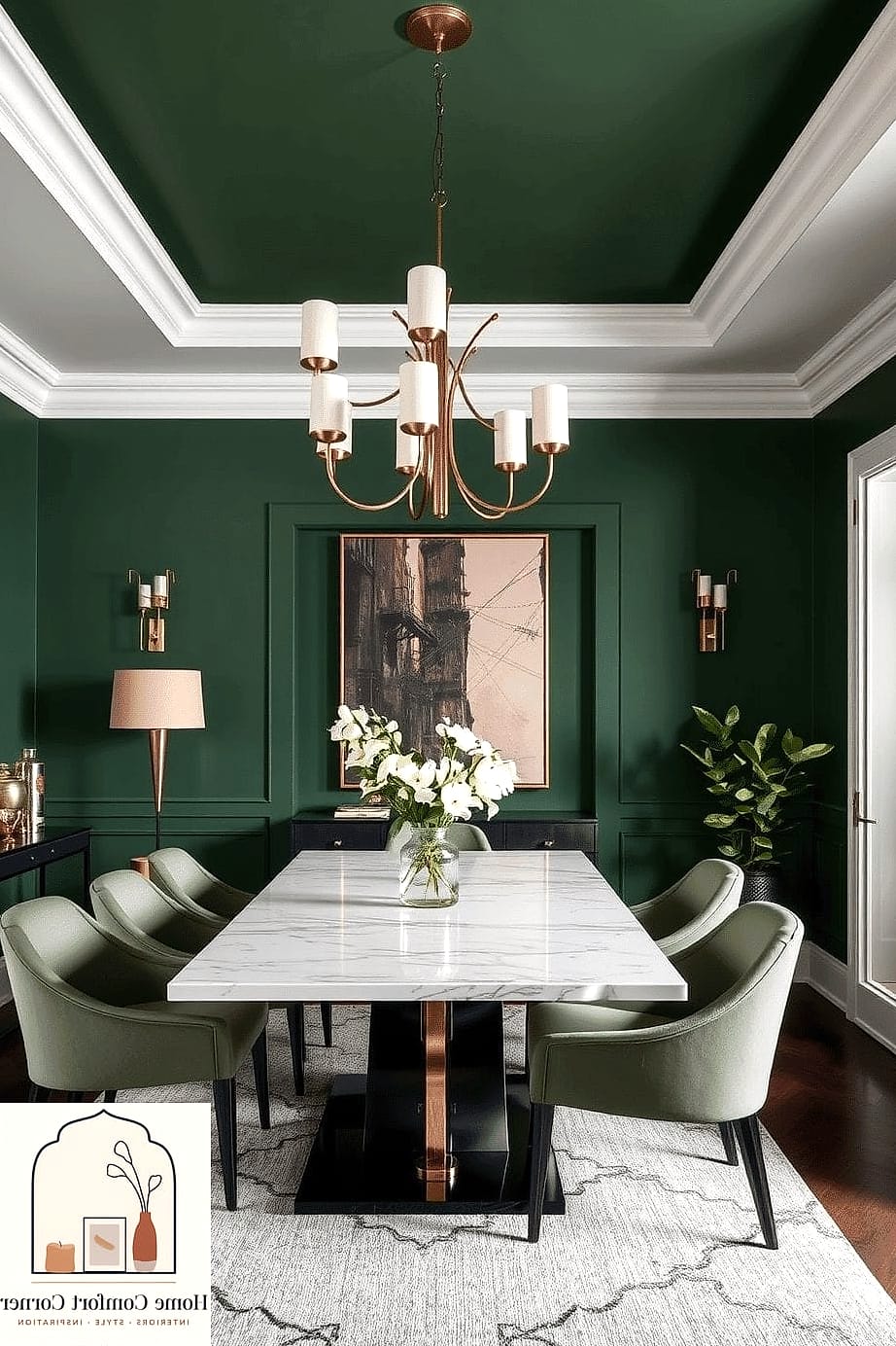 25 Green Room Decor Looks We're Obsessed With This Year 10 Hunter Green Dining Room