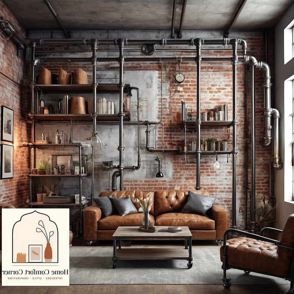 21 Stunning Mens Room Decor Ideas for Every Budget 4 Industrial Pipe Shelving
