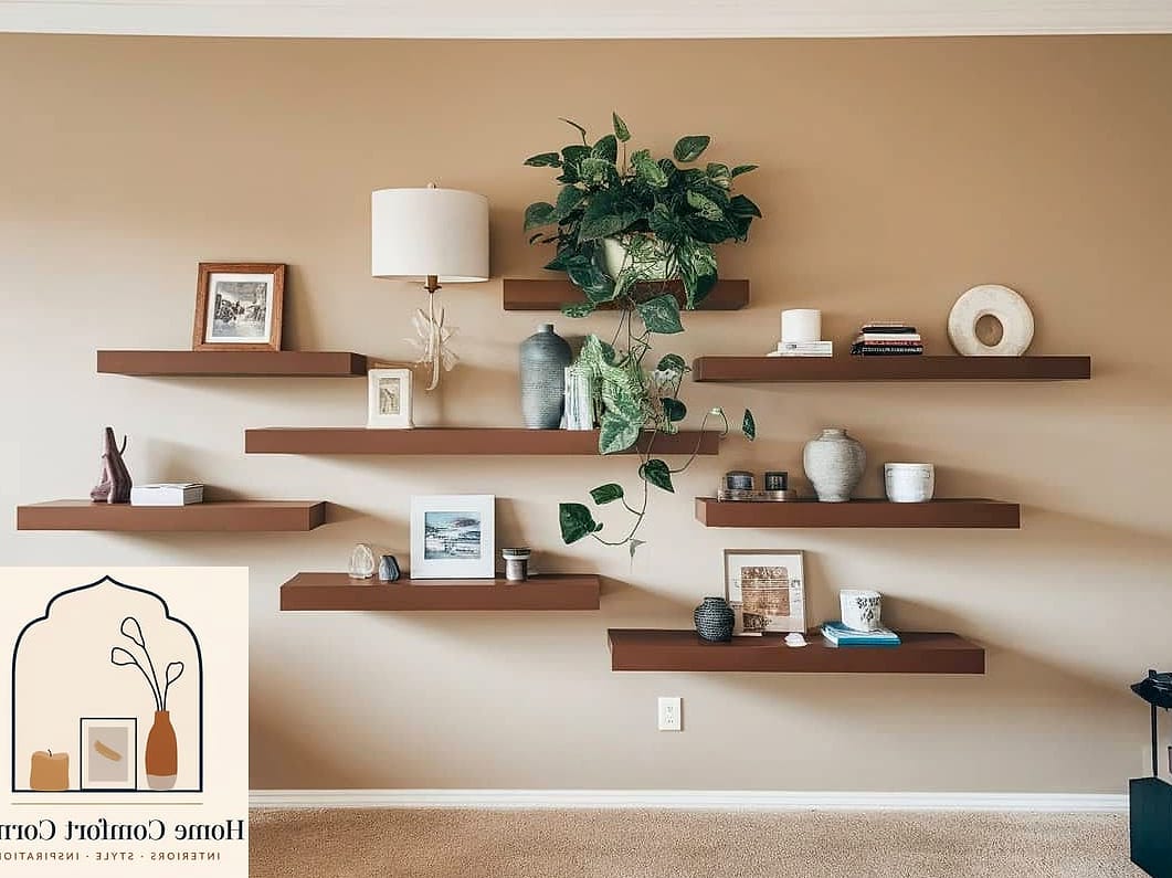 Install Floating Shelves for Display and Storage