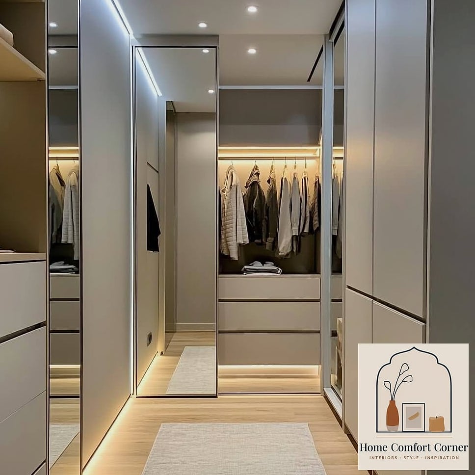 30 Dressing Room Ideas Tips From Top Interior Designers 21 Install a Rolling Ladder for Tall Storage